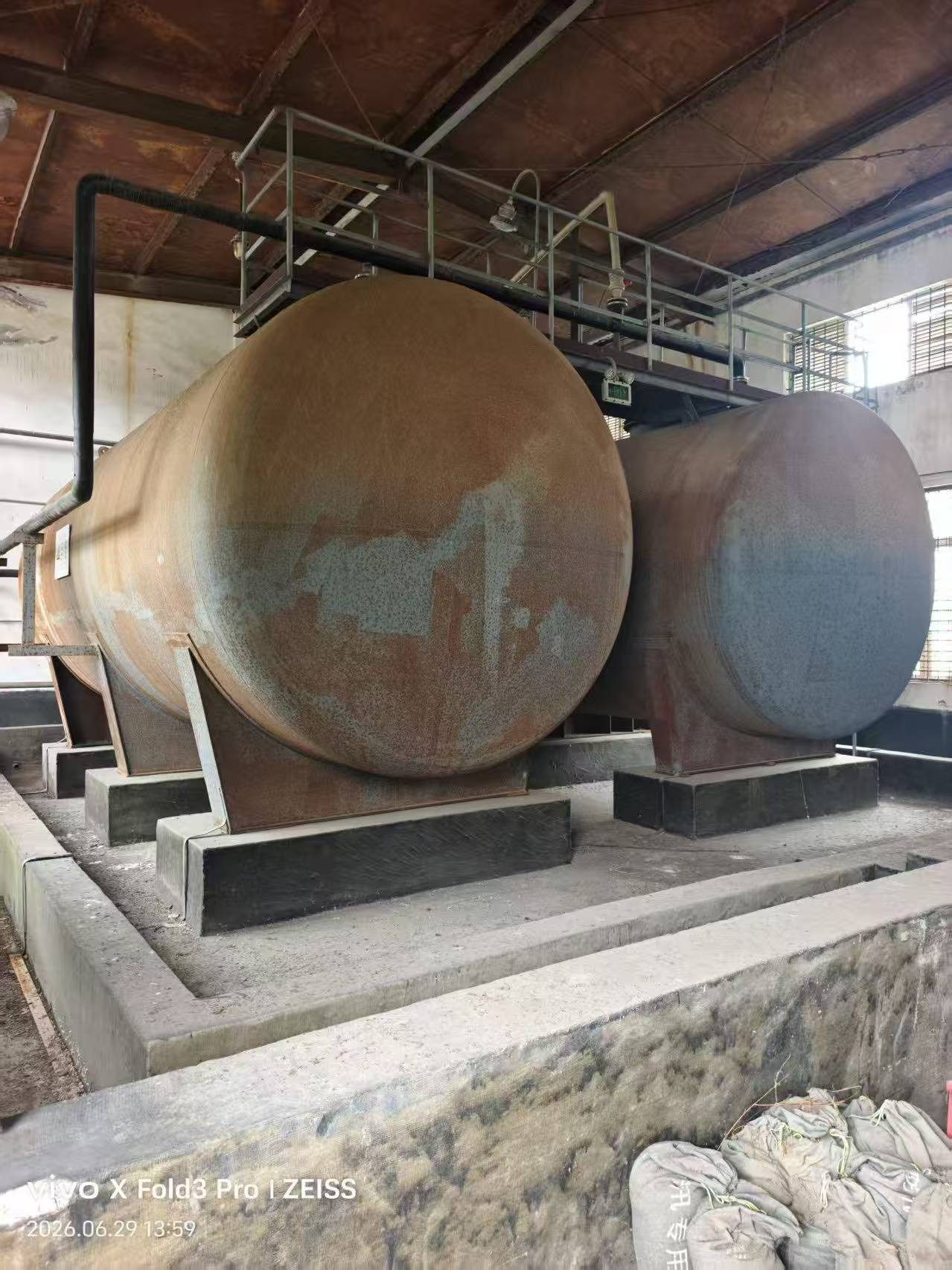 Used 50 m&sup3; Steel-Lined Plastic Storage Tank